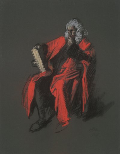 Studie voor de figuur van Chief Justice Thomas McKean door Edwin Austin Abbey