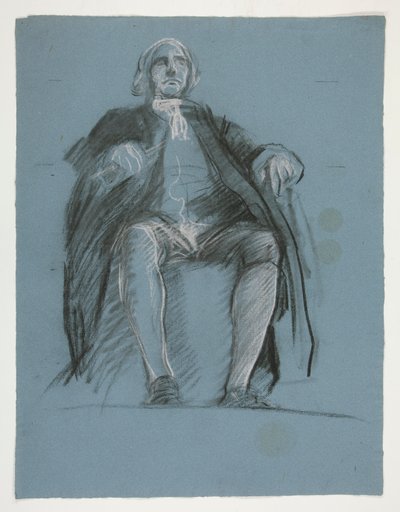 Studie voor de figuur van generaal John Peter Gabriel Muhlenberg door Edwin Austin Abbey