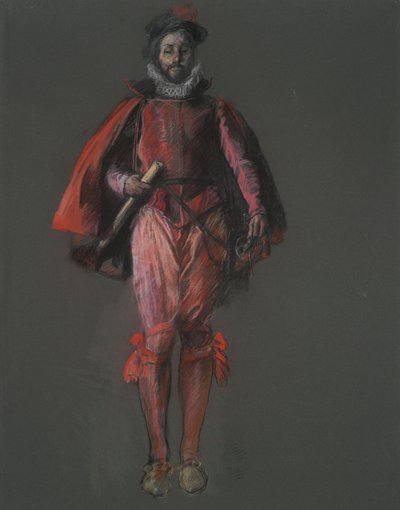 Studie voor de figuur van Sir Walter Raleigh door Edwin Austin Abbey