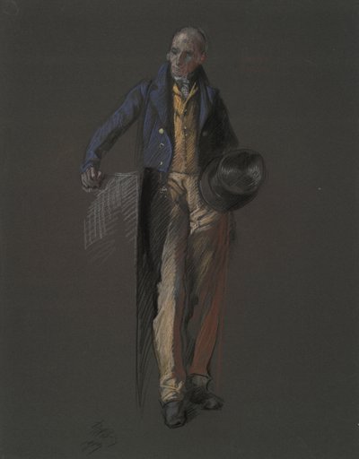 Studie voor de figuur van Stephan Girard door Edwin Austin Abbey
