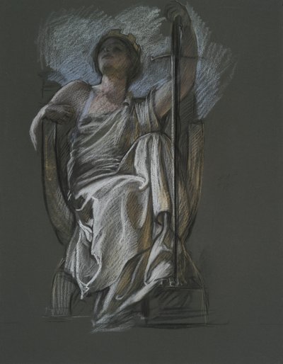 Studie voor de figuur van De Geest van Pennsylvania door Edwin Austin Abbey