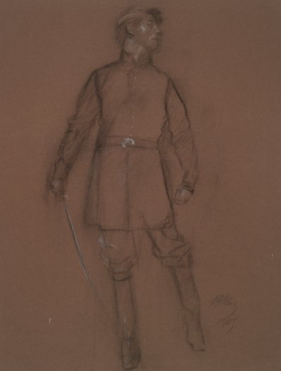 Studie voor de figuur van een Burgeroorlog Generaal door Edwin Austin Abbey