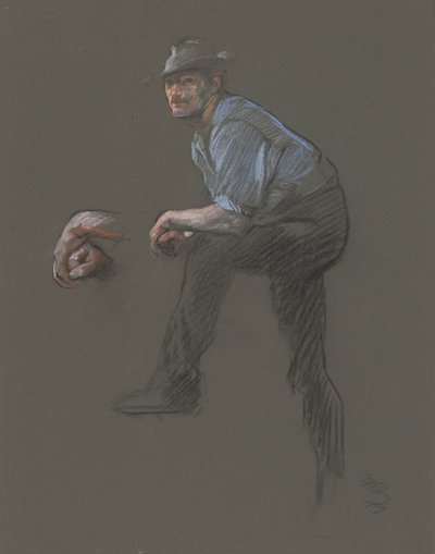 Studie voor de figuur van een arbeider door Edwin Austin Abbey
