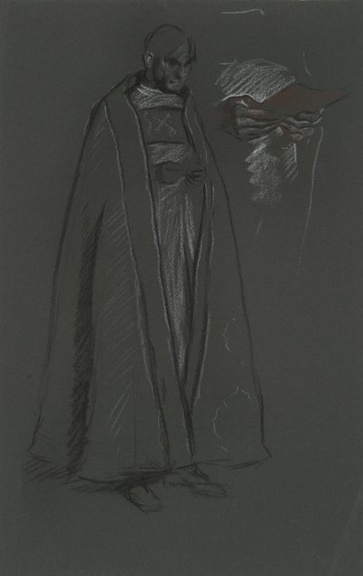 Studie van bisschop voor kroning van Edward VII door Edwin Austin Abbey