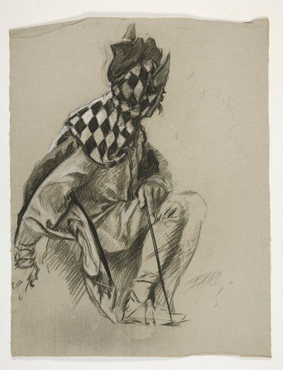 Studie van nar (ongebruikt), voor de zoektocht naar de Heilige Graal (een serie van vijftien schilderijen voor de Boston Public Library, voltooid in 1901) door Edwin Austin Abbey