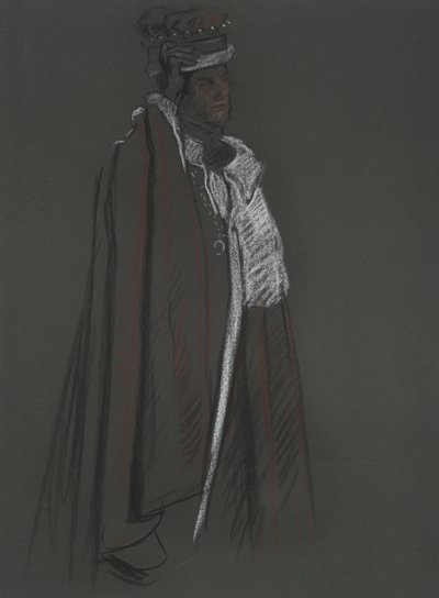 Studie van Peer voor Kroning van Edward VII door Edwin Austin Abbey