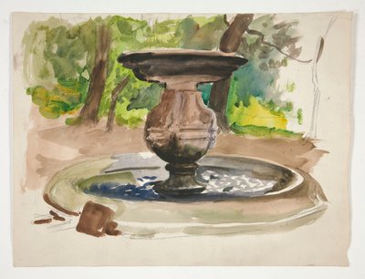 Studie van een fontein door Edwin Austin Abbey