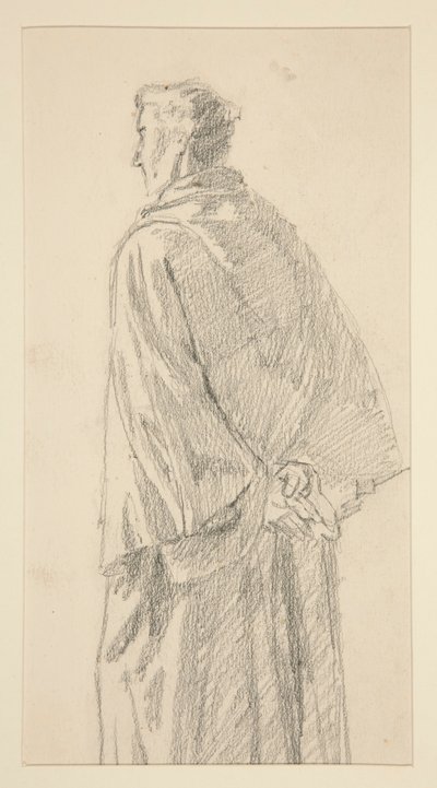 Studie van een man in gewaad door Edwin Austin Abbey