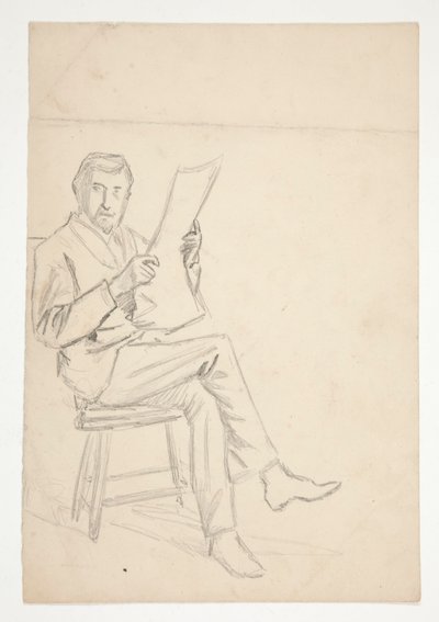 Studie van een man die leest door Edwin Austin Abbey