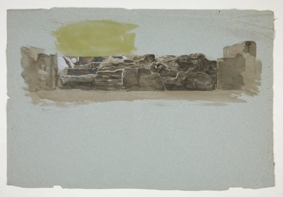 Studie van een stenen muur door Edwin Austin Abbey
