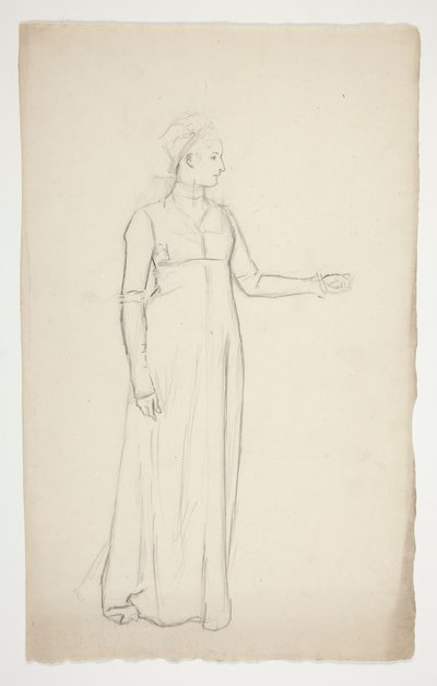 Studie van een vrouw door Edwin Austin Abbey