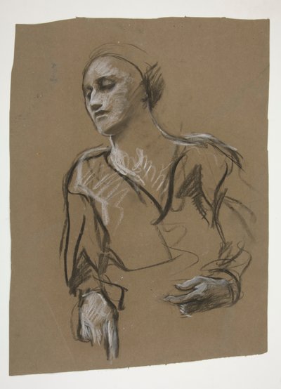 Studie van een vrouw door Edwin Austin Abbey