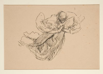 Studie van een engel (voor glas-in-lood? voor een plafond?) door Edwin Austin Abbey