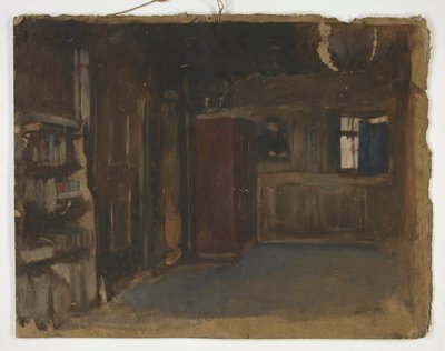 Studie van een interieur door Edwin Austin Abbey