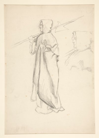 Studie van hellebaardier, uit Koning Richard III door Edwin Austin Abbey