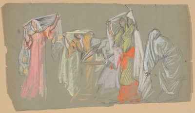 Studie van de gevangen deugden door Edwin Austin Abbey
