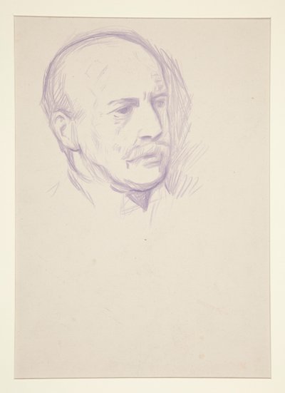 Studie, portret hoofd van man, Kroning van Edward VII portret door Edwin Austin Abbey