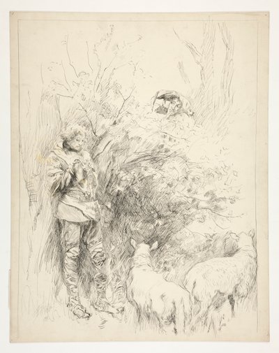 Het Narcislied. Herder en dwaas door Edwin Austin Abbey