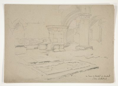 Het graf van MacLeod van MacLeod: Iona-kathedraal door Edwin Austin Abbey