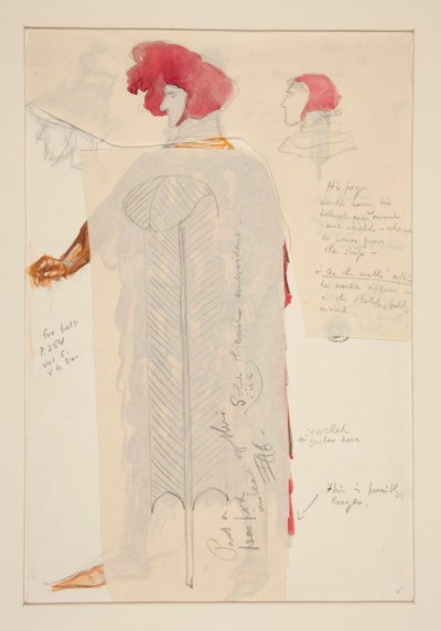 De koning gewapend, kostuumschets voor Henry Irving door Edwin Austin Abbey