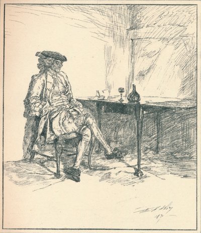 De Brief. Ongepubliceerde pentekening, 1890, 1923 door Edwin Austin Abbey