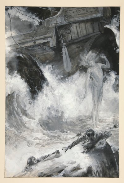 Het schipbreuk, illustratie voor Act I, Scene i, De storm door Edwin Austin Abbey