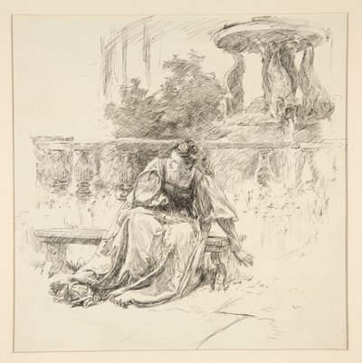 De gescheurde brief, uit Act I, Scene ii, Two Gentlemen of Verona door Edwin Austin Abbey