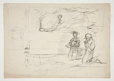 Twee figuren die bidden: studie voor door Edwin Austin Abbey