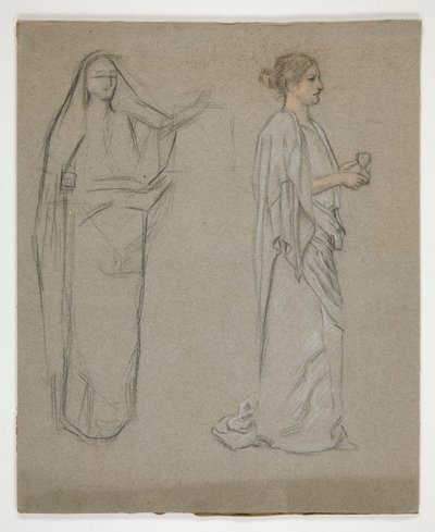 Twee vrouwen: studie voor door Edwin Austin Abbey