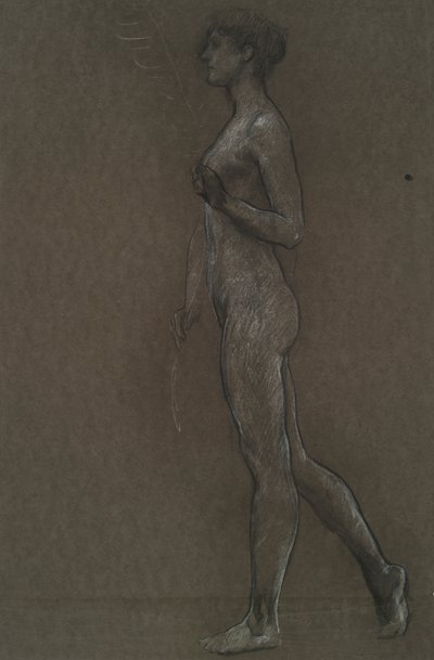 Onbekende figuurstudie voor muurschildering project in het Pennsylvania staatskapitool gebouw, Harrisburg, 1902-1911 door Edwin Austin Abbey