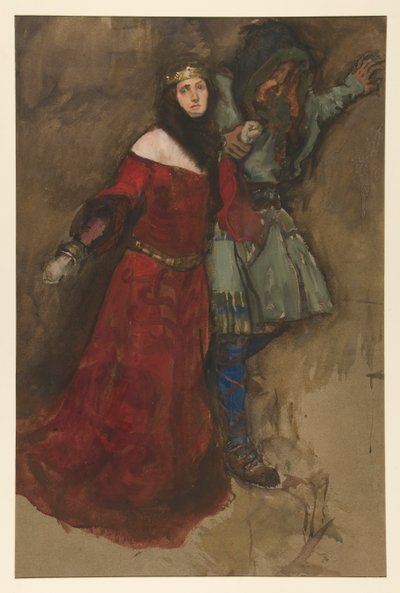 Ongeïdentificeerde scène, uit Hamlet of Macbeth? door Edwin Austin Abbey