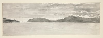 Waterscène met landschap door Edwin Austin Abbey