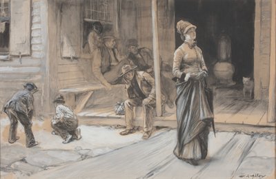 Met Trots op Haar Voorhoofd door Edwin Austin Abbey
