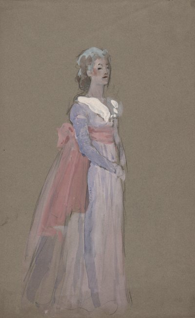 Vrouw in Empire-jurk - kostuumstudie voor La Tosca door Edwin Austin Abbey