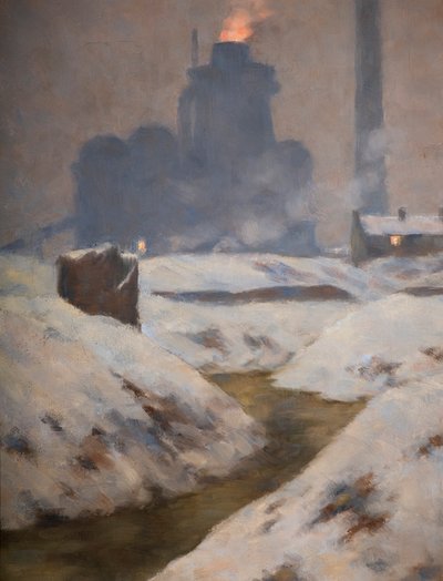 Oven en sneeuw, landschap door Edwin Butler Bayliss