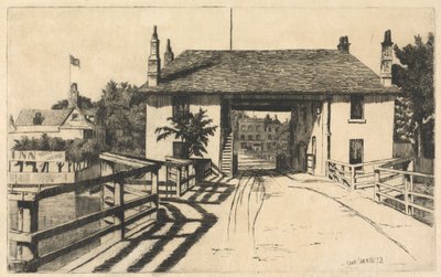 Fulham Bridge Tavern door Edwin Edwards