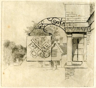 Teken van de Kruissleutels, St Neots, Cambridgeshire, 1881 door Edwin Edwards