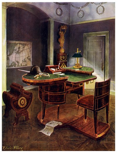 Campagnedesk van Napoleon I, Chateau de la Malmaison, Frankrijk, 1911-1912 door Edwin Foley
