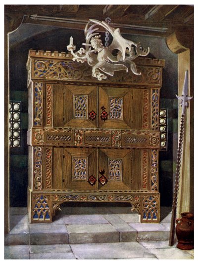 Laat-gotische kast, 1910 door Edwin Foley