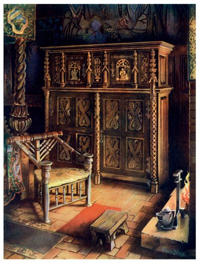 De koningskamer Oxburgh Hall, Norfolk, 1910 door Edwin Foley