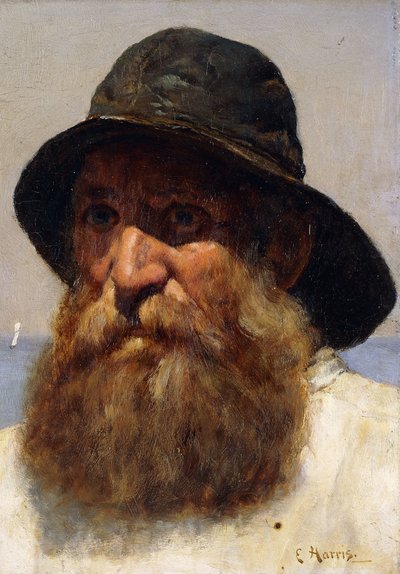 Portret van een visser, circa 1895 door Edwin Harris