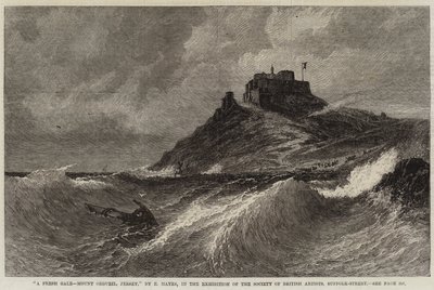 Een frisse bries, Mount Orgueil, Jersey door Edwin Hayes