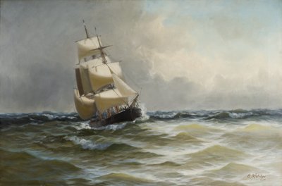 Zeegezicht door Edwin Henry Eugene Fletcher