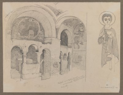 Vroegchristelijk (Koptisch) klooster in Esna, 1 maart 1887 door Edwin Howland Blashfield