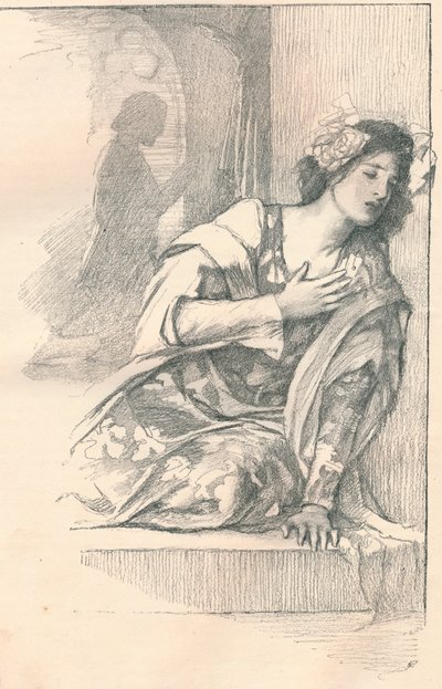 Deel van illustratie voor Mrs Blashfields Parlour Plays, c1901 door Edwin Howland Blashfield