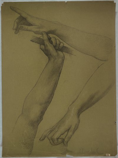 Drie Studies van Armen door Edwin Howland Blashfield