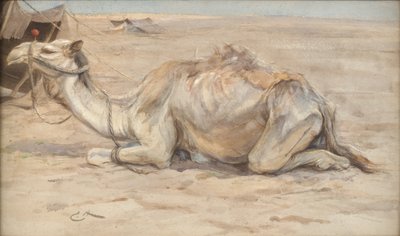 Kameel bij het Kamp van de Kunstenaar met Bedoeïenen door Edwin John Alexander