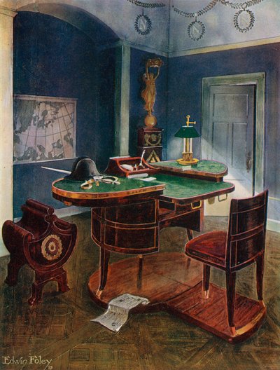 Bureau de Campagne en Bureau en Boite van Napoleon de Eerste, Chateau de la Malmaison, Frankrijk door Edwin John Foley