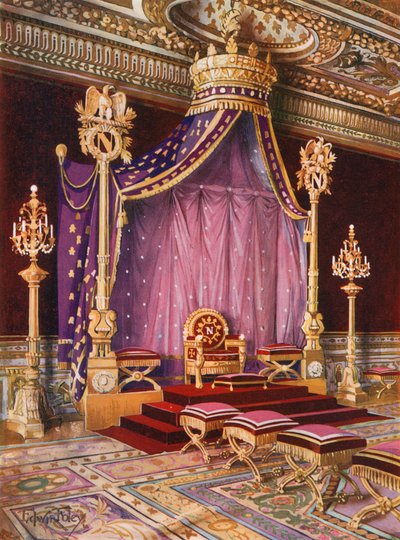 De Salle du Trone in het Paleis van Fontainebleau door Edwin John Foley