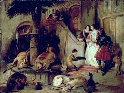 Een binnenplaats in vroegere tijden door Edwin Landseer